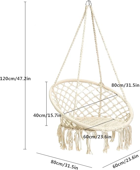 Macrame Hanging Hammock Chair – Boho Style