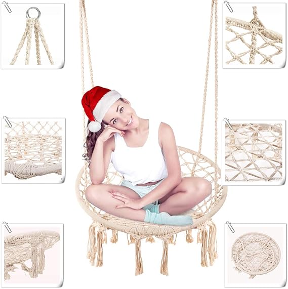 Macrame Hanging Hammock Chair – Boho Style