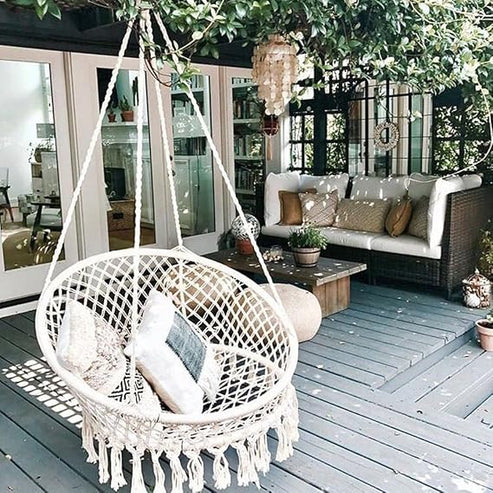 Macrame Hanging Hammock Chair – Boho Style