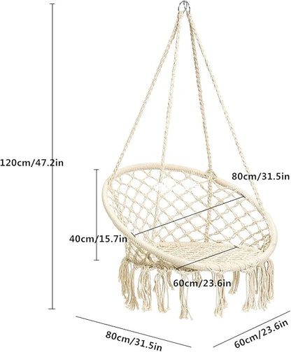 Macrame Hanging Hammock Chair – Boho Style