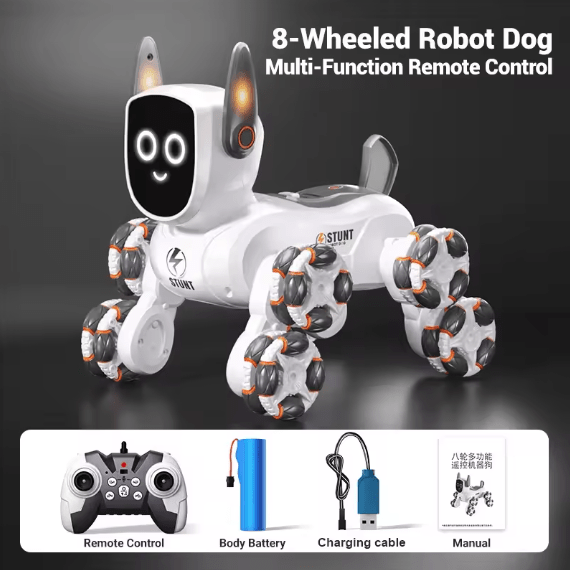 Remote Control Robot Dog with 8-Wheel Action